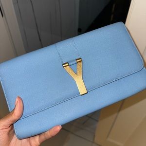 Yves Insp👁️red Light Blue Evening Envelope Clutch